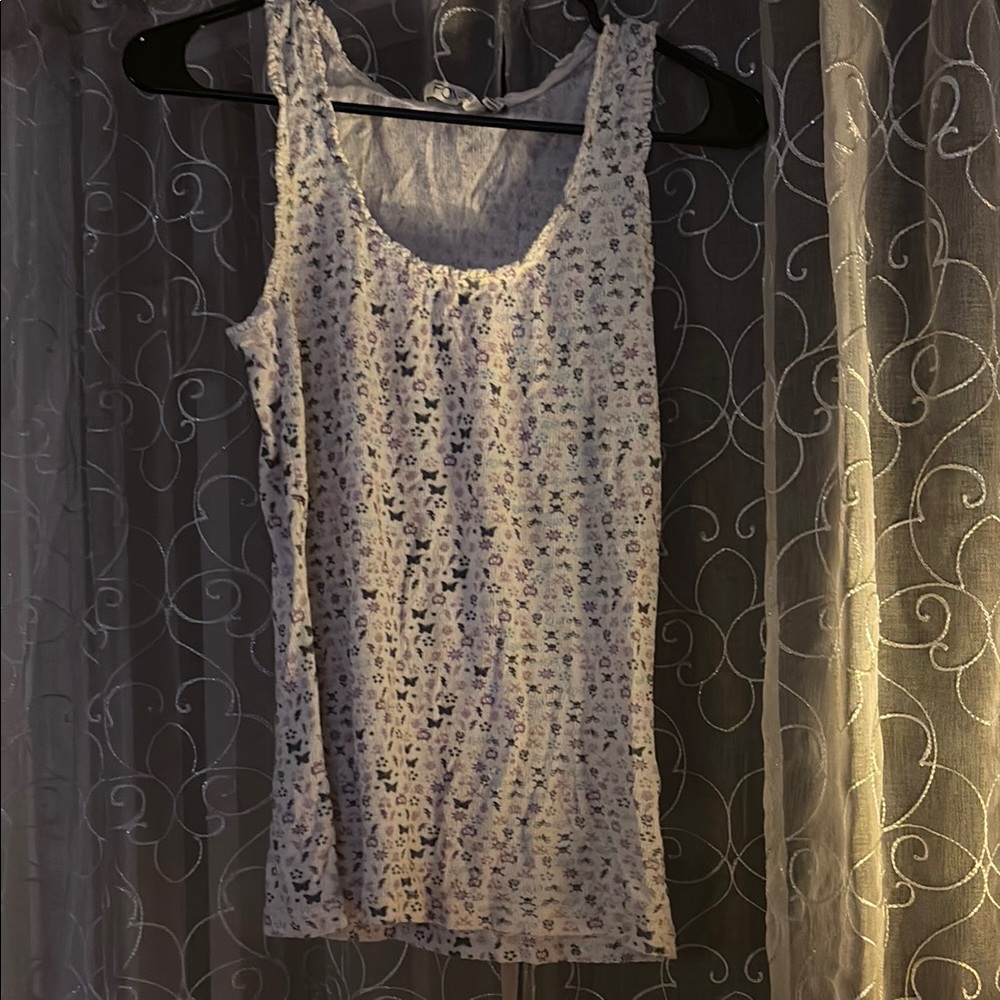 Fox Cream Sequin Fitted Tank Top